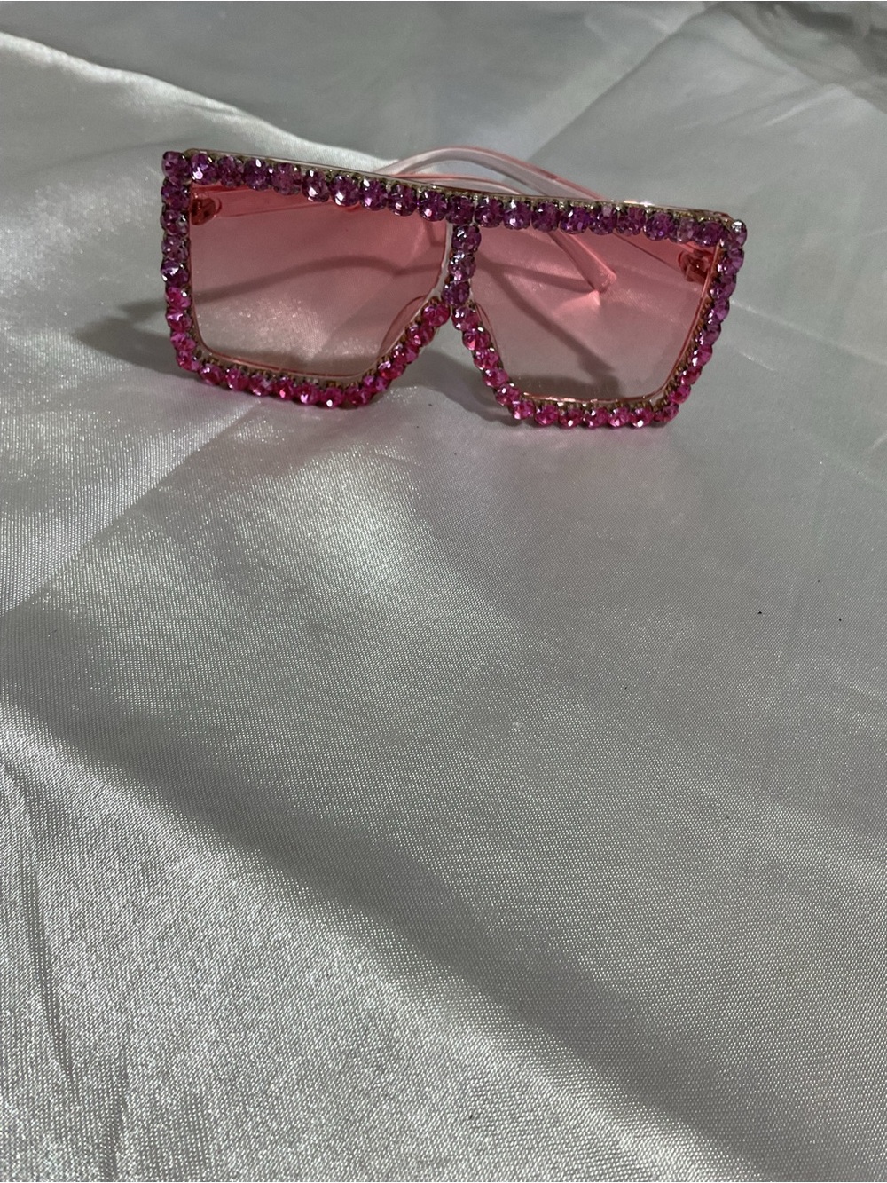 Pink Crystal-Trim Square Sunglasses - Women Accessories